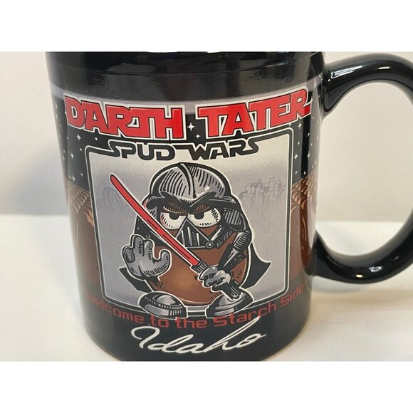 Star Wars Darth Tater Spud Wars coffee mug cup 4" Starch Side Idaho black - Picture 2 of 10